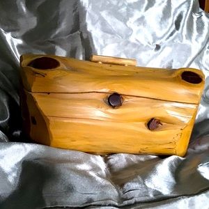 Hand made wooden box with velvet interior